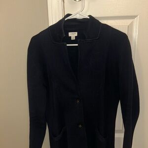 J. Crew Black Long Knit Button Cardigan